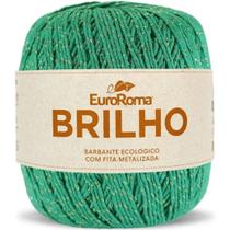 Barbante euroroma brilho 06 fios ouro/verde bandeira 400g