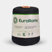 Barbante euroroma colorido 06 fios cor 250 preto 600 gr