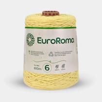 Barbante euroroma colorido 06 fios cor 400 amarelo bebê 600 gr