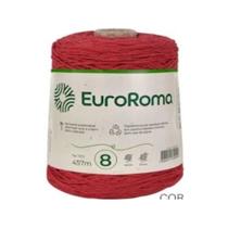 Barbante euroroma colorido 08 fios cor 1000 vermelho unidade