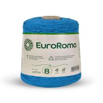 Barbante euroroma colorido 08 fios cor 901 azul piscina 600 gr