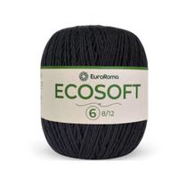 Barbante euroroma ecosoft 06 fios cor 250 preto unidade