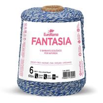 Barbante Fantasia 4/6 610M 600G Cru e Azul 5017 Euroroma