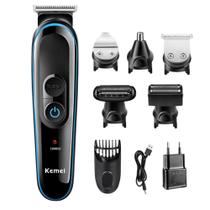 Barbeador Aparador de Pelos Eletrico Shaver Barba Cabeça nariz orelha Axilas Maquina Barbear KM690 5 em 1