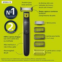 Barbeador aparador e raspador para Rosto e Corpo Philips OneBlade QP282410 com 4 Pentes Barbeador aparador e raspador para Rosto e Corpo Philips OneBlade QP282410 com 4 Pentes
