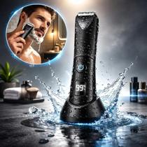 Barbeador Aparador Masculino Recarregável Com Visor Digital A Prova D Água
