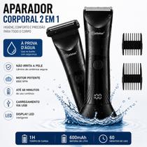 Barbeador Depilador Elétrico Masculino 2 Em 1 Shaver Aparador Pelos Corpo Recarregável