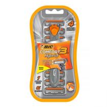Barbeador descartável Confort3 Hybrid recarregável Cinza + 6 lâminas - Bic Barbeador descartável Confort3 Hybrid recarregável Cinza + 6 lâminas - Bic