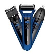 Barbeador elétrico 3 em 1 Recarregável Bivolt maquina de barbear multifuncional - Gemei