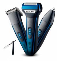 Barbeador Elétrico 3 em 1 Recarregável USB Aparador de Nariz e Orelha Máquina de Cortar Cabelo