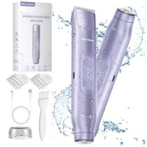 Barbeador elétrico Akunbem 2 em 1 de cabeça dupla para mulheres roxo