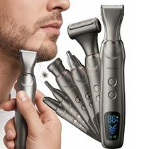 Barbeador Elétrico Aparador de Pelos 6 em 1 Masculino Recarregável Barba Corpo Nariz Orelha Shaver Barbeador Elétrico Aparador de Pelos 6 em 1 Masculino Recarregável Barba Corpo Nariz Orelha Shaver