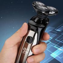 Barbeador elétrico homem molhado seco barba máquina de barbear facial recarregável