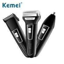 Barbeador elétrico Kemei KM-6558 3 em 1 Recarregável Bivolt