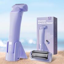 Barbeador elétrico krofaue feminino sem fio impermeável roxo