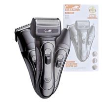 Barbeador Elétrico Profissional 3 em 1 Shaver Aparador de Pelos Recarregável Bivolt