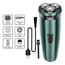 Barbeador Elétrico Recarregável 2 em 1 Daling Compacto Precisão Sem Irritação Bivolt USB