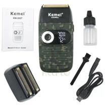 Barbeador elétrico recarregável kemei km2027 Barbeador elétrico recarregável kemei km2027