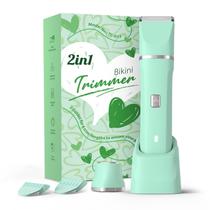 Barbeador elétrico Risina Dermave Dusk para corpo e rosto verde