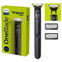 Barbeador elétrico seco ou molhado Shaver OneBlade Philips QP1424/10 com 2 Pentes