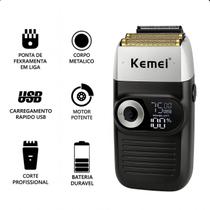 Barbeador Eletrônico Kemei Km 2026 Prático Recarga USB
