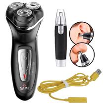 Barbeador Gama Italy Profissional Recarregável Laminas Confort Aparador De Pelos Nariz - GA.MA