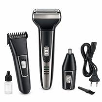 Barbeador Kemei KM6776 3 em 1 Bivolt Máquina Cortar Cabelo Aparador Nariz Barba Recarregável Barbeador Kemei KM6776 3 em 1 Bivolt Máquina Cortar Cabelo Aparador Nariz Barba Recarregável