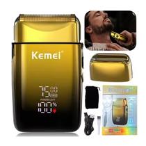 Barbeador KEMEI tx-10 Sem Fio Executivo Lamina Dupla 2 EM Shaver Serie Ouro