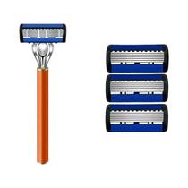 Barbeador Manual Clássico de Segurança - 6 Bordas e 27 Lâminas - Para Homens e Mulheres