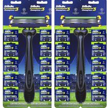 Barbeador Prestobarba Gillette 3 Champions League Uefa - Kit 10 unidades