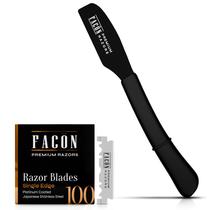 Barbeador profissional FACON Straight Razor com 100 lâminas