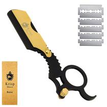 Barbeador Profissional Krisp Shave - Navalha Clássica de Aço Inoxidável