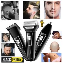 Barbeador shaver multifunção 3em1 unissex aparador de pelos eletrico bivolt 6558