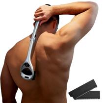 Barbeador traseiro BakBlade 2.0 SilverBak, cabo de 46 cm de comprimento, úmido e seco