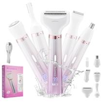 Barbeadores elétricos Psmicor 5 em 1 para mulheres molhadas/secas Barbeadores elétricos Psmicor 5 em 1 para mulheres molhadas/secas