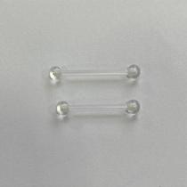 Barbell bioflex transparente com bolinhas rosqueáveis - 1,6mm Barbell bioflex transparente com bolinhas rosqueáveis - 1,6mm