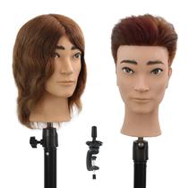 Barber Mannequin Head Stancia Masculino com cabelo 100% humano de 14 polegadas Barber Mannequin Head Stancia Masculino com cabelo 100% humano de 14 polegadas