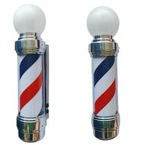 Barber Pole 70Cm Giratório Voltagem 110V + Placa De Acrílico