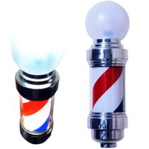 Barber pole giratório 50cm bivolt+ brinde caixa de lâmina lord platinum.
