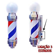 Barber Pole Giratório 60Cm Voltagem Bivolt Estilo Americano.