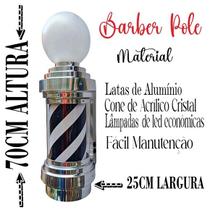 Barber Pole Giratório 70Cm VOLTAGEM 110V ESTILO AMERICANO PRETO.