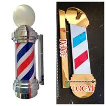 Barber Pole Giratório 80Cm Tamanho Big + Placa De Acrílico.