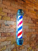 Barber Pole Poste de Barbeiro 80cm Giratório Sem Globo Colorido Megan 110V