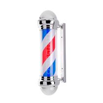 Barber Pole Poste de Barbeiro Metal Inoxidável 55cm