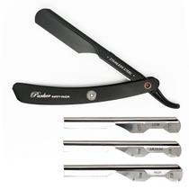 Barber Razor Parker com alça preta ajustável em aço inoxidável