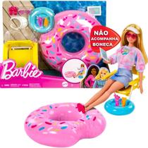 Barbie 10 Mini Móveis e Acessórios para Boneca - Praia e Piscina - Mattel HPT52