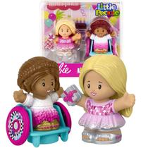 Barbie 2 Mini Bonecos Little People - Cadeirante - Fisher Price Mattel HGP69