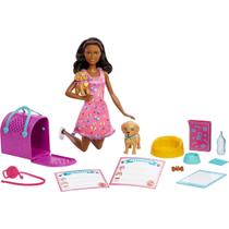 Barbie Adota um Cachorrinho C/ Acessórios e Pets Negra HKD87 Mattel