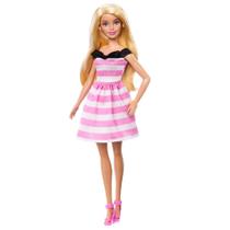 Barbie Aniversário Vestido Branco e Rosa - Mattel