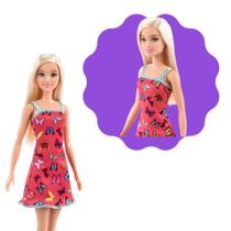 Barbie Básica Loira Vestido Borboleta Mattel Brinquedo Menina Presente